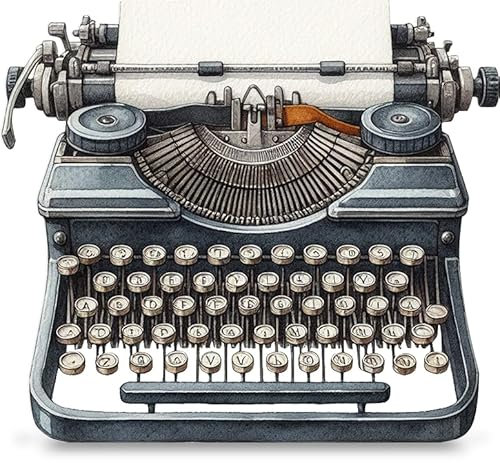 Schreibmaschine Geschenk Holzkarte - Schreibmaschine Geburtstagskarte | Retro Schreibmaschine Deko, Vintage Büro Deko, Geschenk für Autoren, Schreibkunst Geschenk, Geschenk für Journalisten