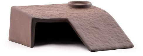 Garnelio GRNLO Aqua Terraplattform | Aquarium Deko Höhle | Natürliche Keramik Plattform für Aquarien & Terrarium | Sonnenplatz & Rückzugsort für Krabben, Schildkröten & Amphibien | 17 x 16,5 x 7 cm