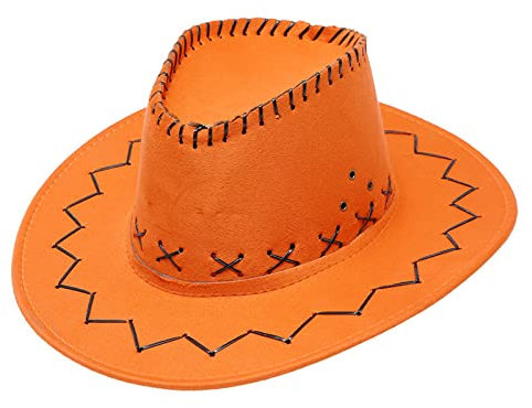 Generisch Winter Sea Casual Seam Summer Western Fashion Cowboy Sun Hat Wide Brim Travel Sun Cap for Adults Men Straw Hat Cowboy, orange, One Size