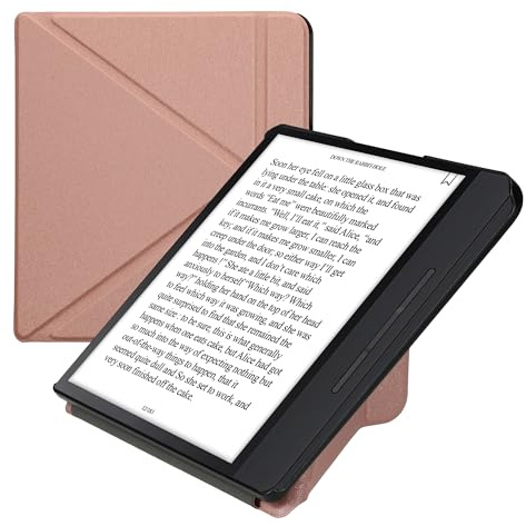 kwmobile Étui Compatible avec Kobo Forma Coque - Étui à Rabat magnétique Tablette eReader Similicuir - Or Rose