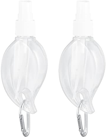 Aramox mit Clamp/Holder, Tragbare, Nachfüllbare 50-ml-PET-Kunststoffflasche für Handseife, Körperwaschflüssigkeit, Shampoo, Reise-Schlüsselanhänger-Behälter (Ahornblatt-Stil sprühen)