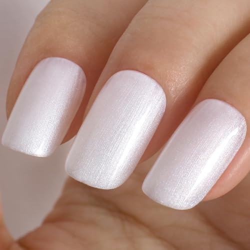TUTUYU White Pearl Gel Nail Polish - 12ml Pearl White Shimmer Glitter Gel Polish for Salon Manicures or DIY Nail Art at Home - GP0029