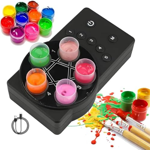 Mini Vortex Mixer, Magnetic Tattoo Ink Mixer with 8 Color Cups, 3 Speed Adjustable, Automatic Pigment Vortex Mixer for Nail Polish Tattoo Ink