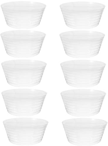 DOITOOL Waterproof Plant Liners 10Pcs Plastic Planter Saucer Trays 20Cm Diameter for Indoor Flowerpots without Drainage, for Straw Basket Planters