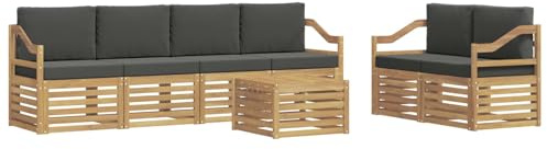 vidaXL Outdoor-Sofagarnitur 7 pcs Weiß und Anthrazit Polyester, Garten, modernes, haltbares Outdoor-Sofa, Lounge-Möbel, Terrassensitzgruppe, bequem und stylish