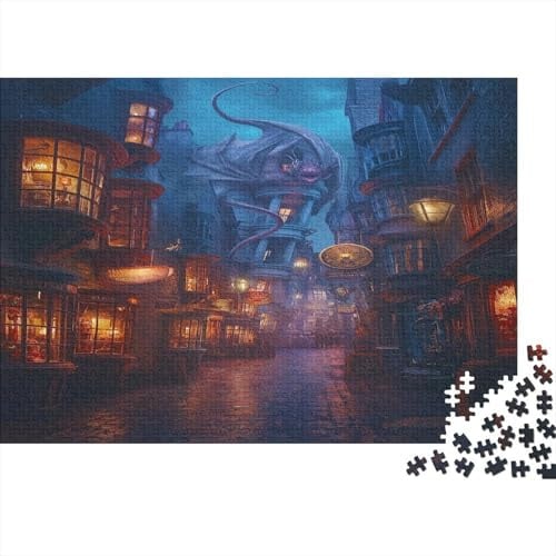 Winkelgasse Puzzle 1000 Teile Puzzle Für Erwachsene Magie SBaumt Brain Challenge Geschicklichkeitsspiel Stress Abbauen Geschicklichkeitsspiel Für Die Ganze Familie 1000pcs (38x26cm)