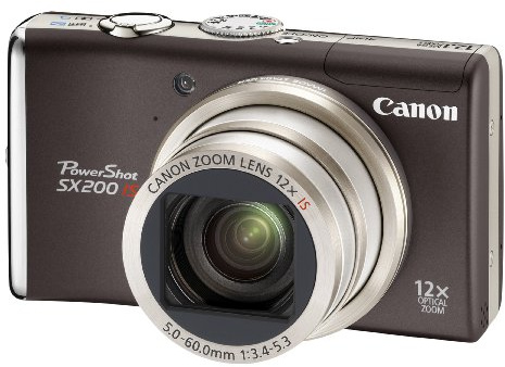 Canon PowerShot SX200 IS Digital Camera - Black (12.1 MP, 12x Optical Zoom) 3.0 inch LCD