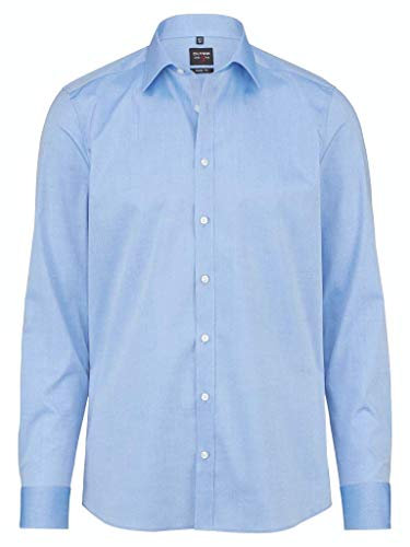 Olymp Herren Hemd Level 5 Body Fit Langarm, Stoned Blue, 39
