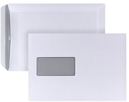 POSTHORN Versandtasche C5 (229x162x1mm) selbstklebend mit Fenster weiß 90g 500 Stück