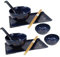 Tombo japonés Sushi vajilla de cerámica diseño de libélulas azul 10pc Set para dos compuesto por pares de sopa de platos de sushi Salsa cuencos palillos cucharas para sopa (gran regalo de