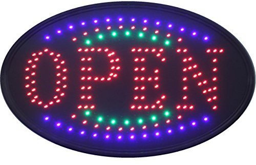Open LED Sign | Multicolour Bright NEON Professional Powerful Animated Flashing Display Hanging Chain Included Signs