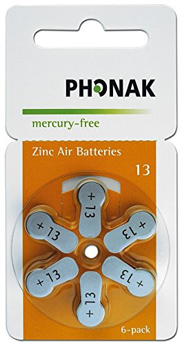 60 x Hörgerätebatterien Phonak Powerone mercury-free Typ 13 orange