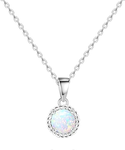 KristLand Damen Opal Ohrringe 925 Silber Ohrstecker Weißer Opal Zirkon Anhänger Hochzeit Damenschmuck Geschenkbox