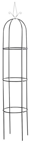 CLP Rosensäule Romantika V2 aus Metall | Witterungsbeständige freistehende Ranksäule | Durchmesser: 38 cm | Höhe: 190 cm, Farbe:schwarz, Größe:1 Stück