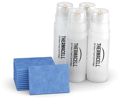 THERMACELL Recharge Anti Moustiques et Moustiques Tigres - Protection Efficace 20m²- Compatible avec Diffuseurs, Nomades et Lanternes - Durée 48h - 4 Cartouches Gaz