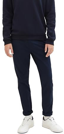 TOM TAILOR Denim Herren 1008253 Slim Fit Chino Hose Mit Gürtel, 10668 - Sky Captain Blue, 32W / 36L EU