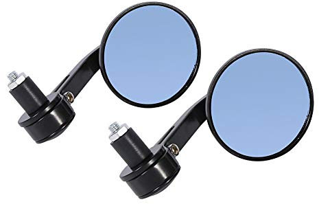 motorbike mirrors,bobber rückspiegel,Lenkerendenspiegel Motorrad,7/83inch Universal Runder Motorrad Rückspiegel Lenkerende Rückspiegel Chrom