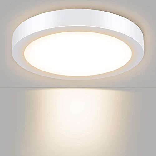 Depuley 6W Plafonnier LED Rond Ultra Plate Lampes de Plafond, 480LM Blanc Naturel Chaud 3000K, Ø12*3.8cm Luminaire Intérieur Parfait pour Chambre, Cuisine, Entreé [Classe énergétique A+]