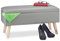 Relaxdays Sitzbank mit Stauraum, 40 L, gepolstert, Holzbeine, Truhenbank Kunstleder, HxBxT: 40 x 80 x 39,5 cm, grau