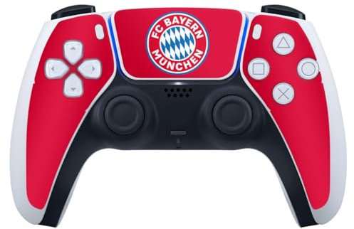 DeinDesign Skin kompatibel mit Sony Playstation 5 Controller PS5 Folie Sticker FC Bayern München FCB Logo