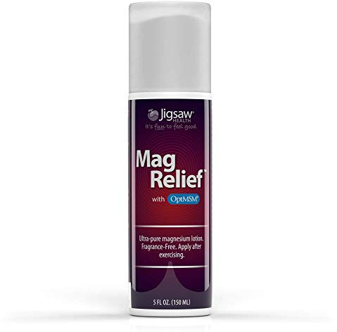 Jigsaw Health MagRelief | Ultra Pure Magnesium Lotion | with Zechstein Magnesium Chloride and OptiMSM | Fragrance Free | 5 Ounces
