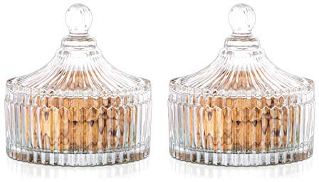 Süße Gläser mit Deckel Vintage Glasgefäße 650 ml Große Vorratsgläser für Süßigkeiten, Schokolade, Bohnen, Kekse, Kekse, Zucker für Geburtstagsgeschenke, Weihnachten, Party, Hochzeit, Küche