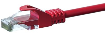 Danicom CAT 6 Netzwerkkabel U/UTP - 2 m - Rot - CCA | POE, Ethernet, LAN, Patchkabel, Datenkabel, RJ45 - für Serverschränke, Switches, Router, Modems!
