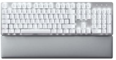 Razer Pro Type Ultra - Clavier mécanique sans fil pour une productivité ultime (commutateurs de clavier jaunes silencieux et linéaires, dongle multi-appareils, Bluetooth) Disposition ES | Blanc