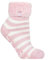 HEAT HOLDERS Ladies Lounge Feather Turn Over Cuff Slipper Socks Pack of 1 Auckland Stripe Ballerina Pink 4-8
