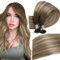 Easyouth Balayage Bondings Echthaar Extensions Remy U Tips Extensions Echthaar Bondings Extensions Darker Brown Mix Mittelbraun und Mittelblond 45 cm 50g/50Stück #3/8/22