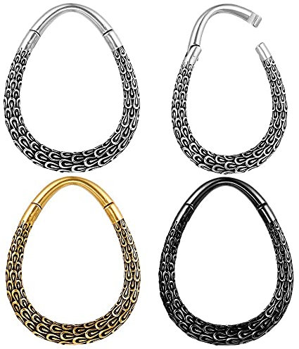 Earblity 2 Stück hypoallergener 316L-Edelstahl, bedruckt, rund, Spinnennetz, Bambus-Design, Ohrgewichte Aufhänger für gedehnte Ohrläppchen, Piercing, Ohrstöpsel, Messgeräte, Körperschmuck, Edelstein