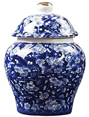 Folpus Ingwerglas Aus Porzellan, Orientalischer Stil, Teedose, Glasiertes Vorratsglas, Dekorative Keramik Blumenvase, 330 Ml, Heimdekoration,