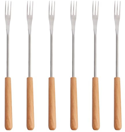 Cabilock 6pcs smores stick roast marshmallows fork barbecue needle BBQ Grill Tool cheese fondue forks chocolate fork long Handle Fork Fondue Sticks raclette flat small tools cake