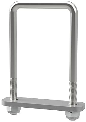 U-Bügelschraube M10 mit Klemmplatte und Stopmuttern Sliphilfe Trailer verzinkt M10, LW=71, LH=140 mm