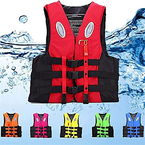 sPeesy Rettungsweste Schwimmweste Erwachsene, Life Jacket, Schnorchelweste, Schwimmweste für Erwachsene, Auftriebsweste, für Kajak, Angeln, Surfen, Tauchen, Wassersport (Color : Red, Size : M)