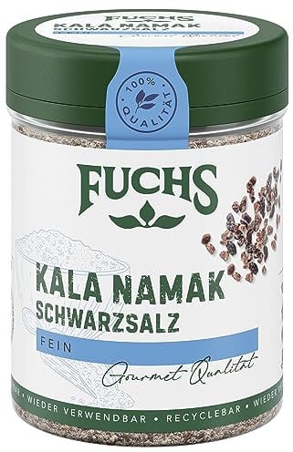 Fuchs Gewürze - Kala Namak - Schwarzsalz - Gewürzsalz für veganes Rührei - natürliche Zutaten - 100 g in wiederverwendbarer, recyclebarer Dose