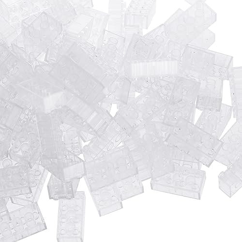 Etarnfly Bausteine 200 Teile 2x4, Classic Steine Kompatibel mit Allen Großen Marken, Kreativ Lernspielzeug Basic Bausteine, Geschenk für Kinder, Transparent Steine