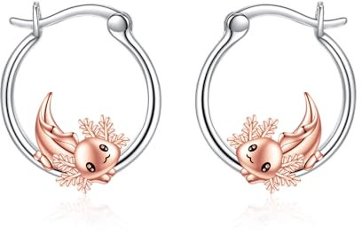 Axolotl Ohrringe für Damen 925 Sterling Silber Axolotl Creolen Ohrringe für Mädchen Kinder Axolotl Schmuck Geschenk