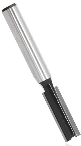 Akylin Straight Router Bit 1/4 Inch Shank, Two Flute Router Cutter Bit, 1/4 Cut Dia, 13/16 Cut Length, Carbide Tipped Straight Router Bit for Woodworking Slotting