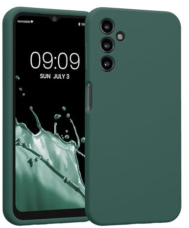kwmobile Handyhülle kompatibel mit Samsung Galaxy A14 5G Hülle - gummierte Handy Case aus Silikon in Tannengrün