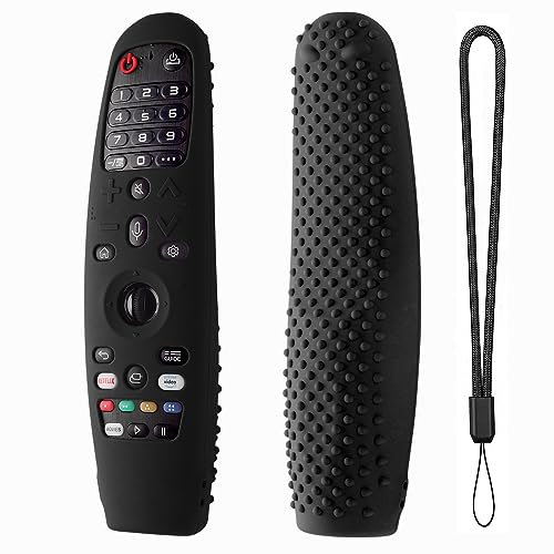 Hi Color Custodia in silicone per telecomando LG AN-MR600 LG AN-MR650 AN-MR20GA AN-MR19BA, custodia protettiva in silicone antiurto antiscivolo per telecomando LG Smart TV (nero)