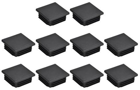 QUARKZMAN 30Stk 50mmx50mm(1.97) Plastik Schlauchstopfen Viereckig Pfosten Endkappen für Handlauf Treppe Spindel Geländer Rohr Schwarz