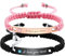 OTXIXTO Personalisierte Passende Armbänder für Paare Einstellbare Geflochtene Paare Armbänder mit Verbindbarem Herz Personalisiertes Gravur Beziehung Name Armband Schmuck Geschenke für Paare (Stil A6)