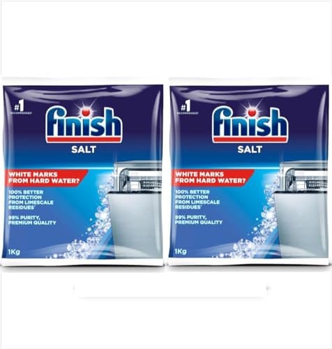 Finish Dishwasher Salt, 2kg, Prevents Limescale Build Up, Effective against Hard Water (2 X 1kg)
