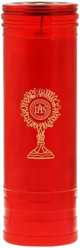 Cera para el Santísimo Sacramento de cera amarilla, duración 7/8 días, uso litúrgico, paquete de 10 unidades