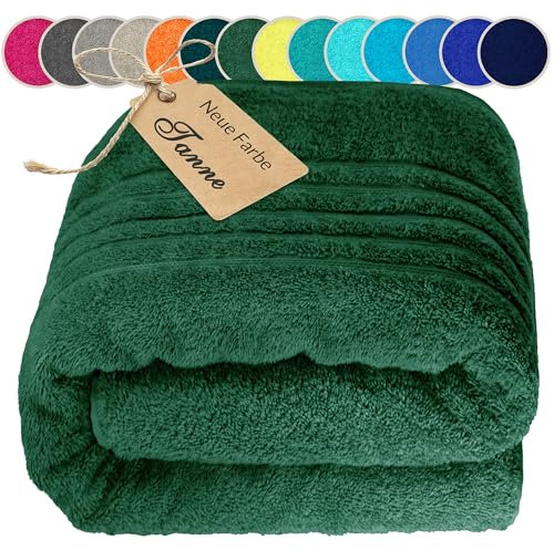 Lashuma XXL Saunahandtuch 80x220 cm, London Herren Sauna Handtuch extra Lang Tannen - Grün