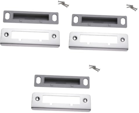 Hoement 3pcs Long Strike Plate Door Latch Plate Stainless Steel Easy Installation