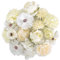Cleminsta Teste di Fiori Artificiali, 20 Pezzi, Fiori in Seta, Rose, Margherite, Peonie, per Decorazioni (Bianco)