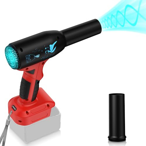 Upgrate - Soffiatore a secco per batteria Milwaukee 18 V M18, pressione del vento 400 G, alta potenza 500 W, spolverino ad aria compressa senza fili, ventilatore super jet, mini ventilatore turbo