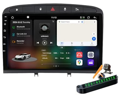 YLOXFW M6 pro plus3, Autoradio Android 14.0 Navi 2 DIN Stereo für Pe-ugeot 408 2010-2016 Sat GPS Navigation 9 Zoll Cartablet DVD Multimedia Player FM BT Receiver mit Carplay 4G 5G WiFi DSP SWC